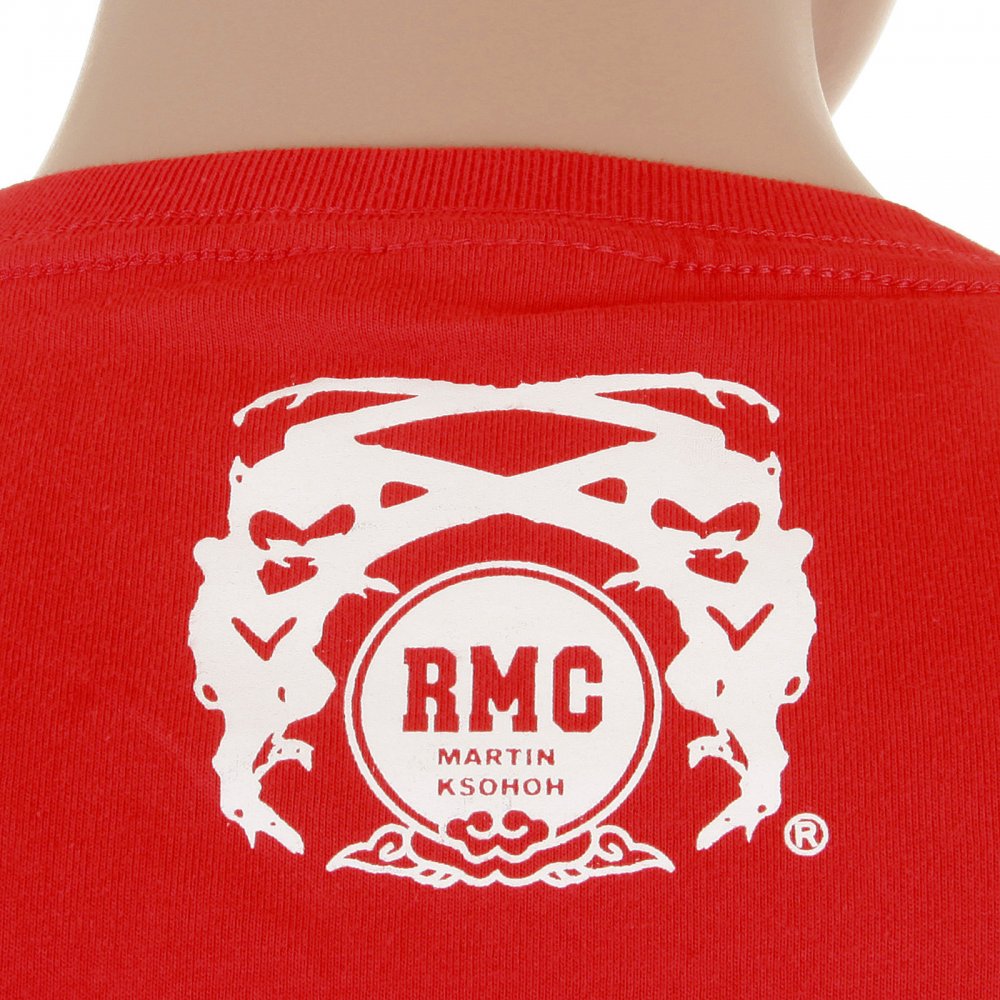 Mens Crew Neck Short sleeve Regular Fit T-shirt in Red with Smoking Skull