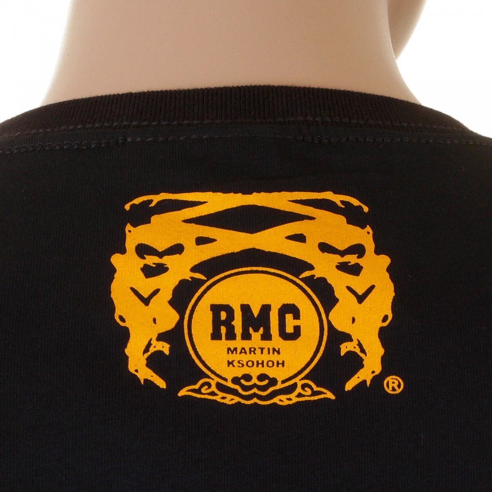 Black Crew Neck Short Sleeve Regular Fit T-Shirt with Large Rock and Roll Skull Print