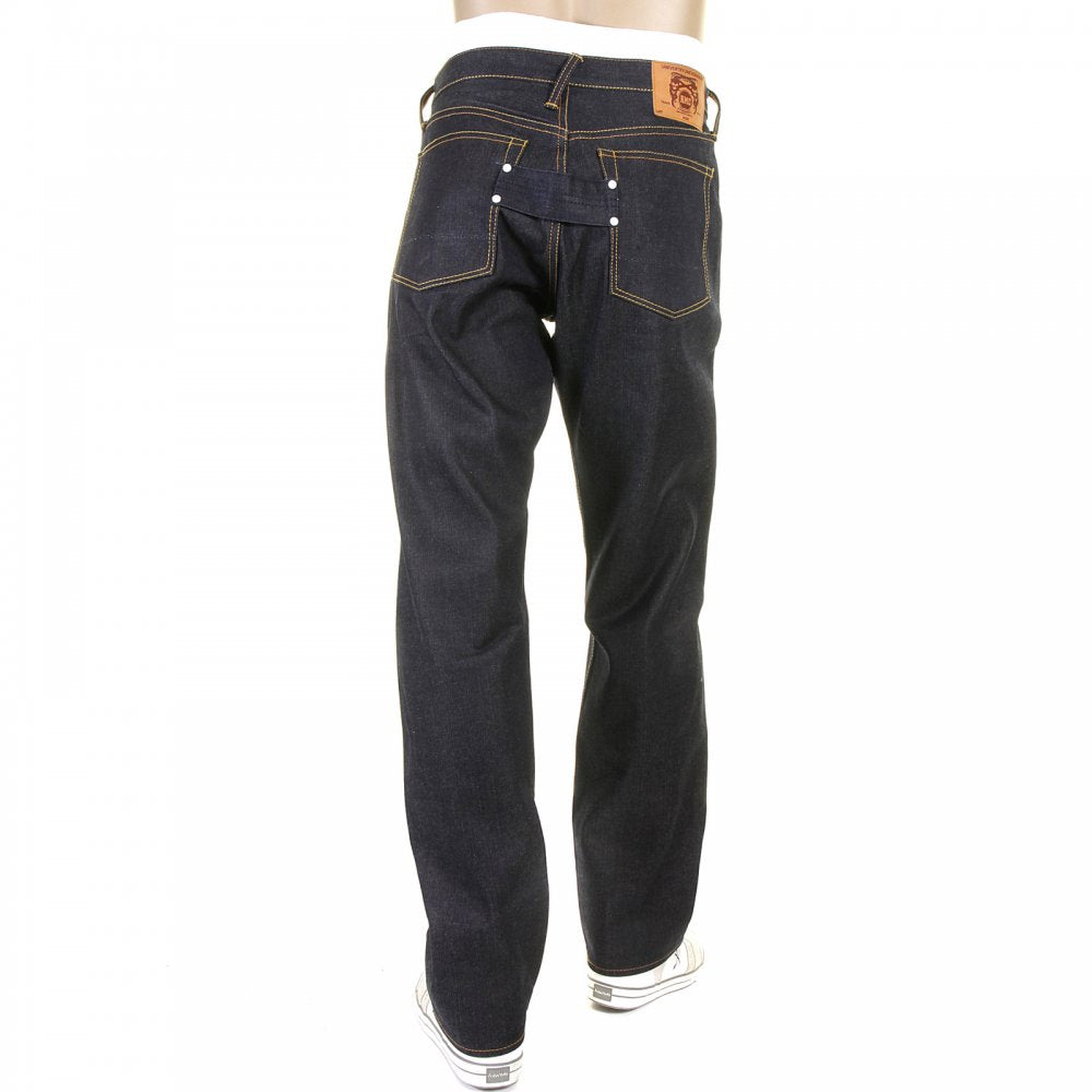 Vintage Fit Dark Indigo Raw Dry Denim Jeans for Men