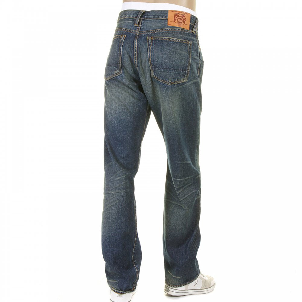 Washed Vintage Selvedge Indigo Denim Jeans for Men