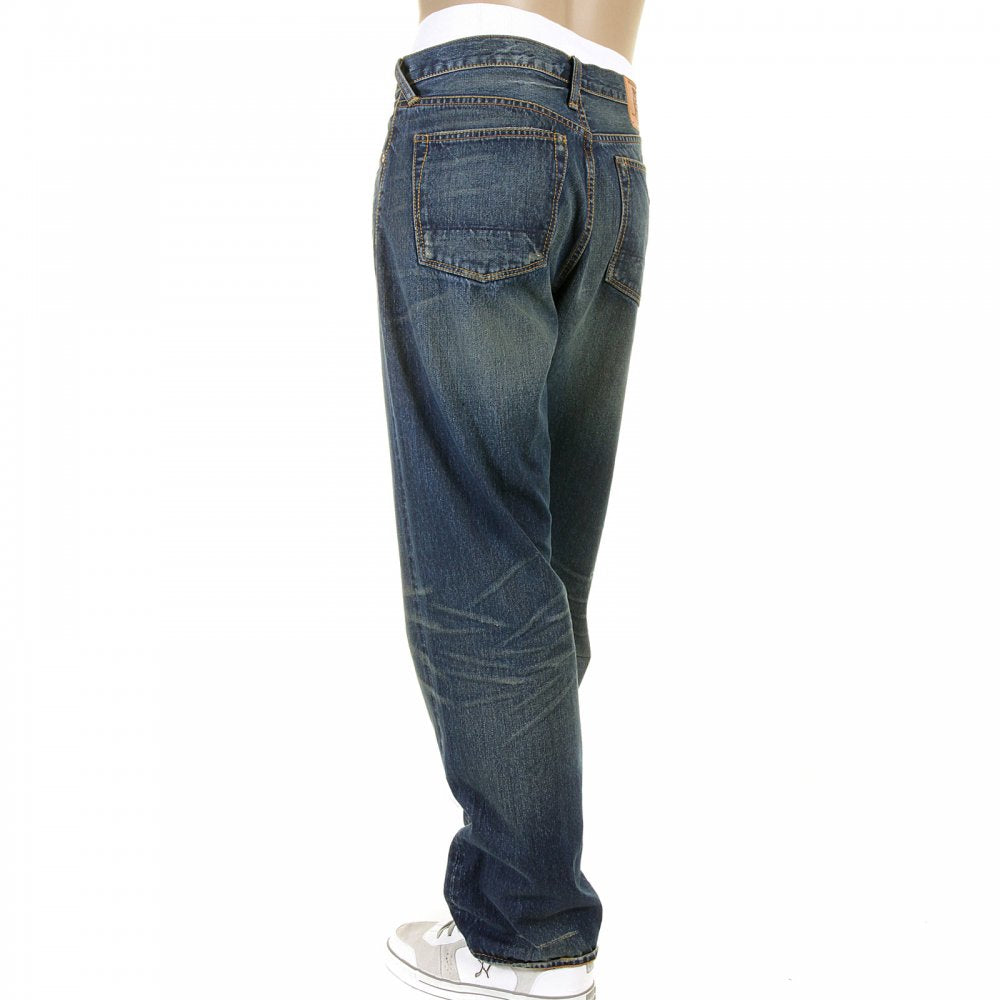 Washed Vintage Selvedge Indigo Denim Jeans for Men