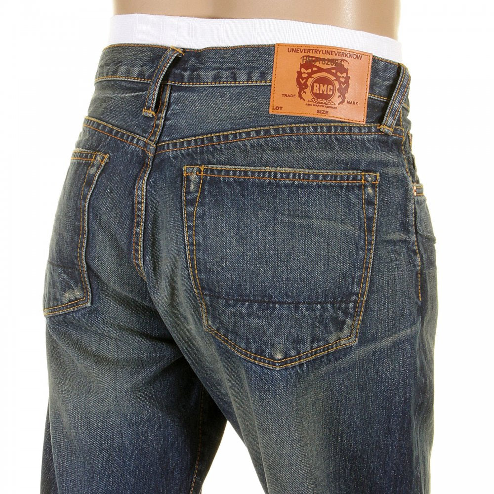 Washed Vintage Selvedge Indigo Denim Jeans for Men