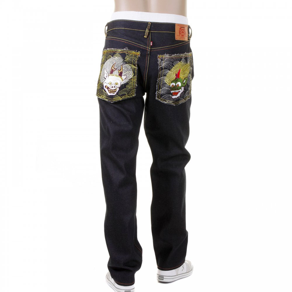 100% Cotton Slim Cut Dark Indigo Raw Denim Jeans