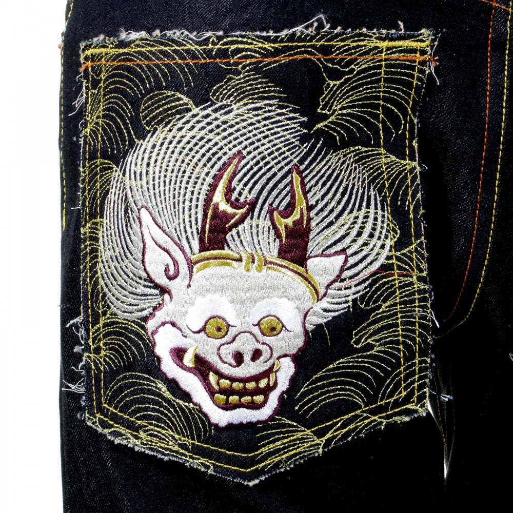 100% Cotton Slim Cut Dark Indigo Raw Denim Jeans