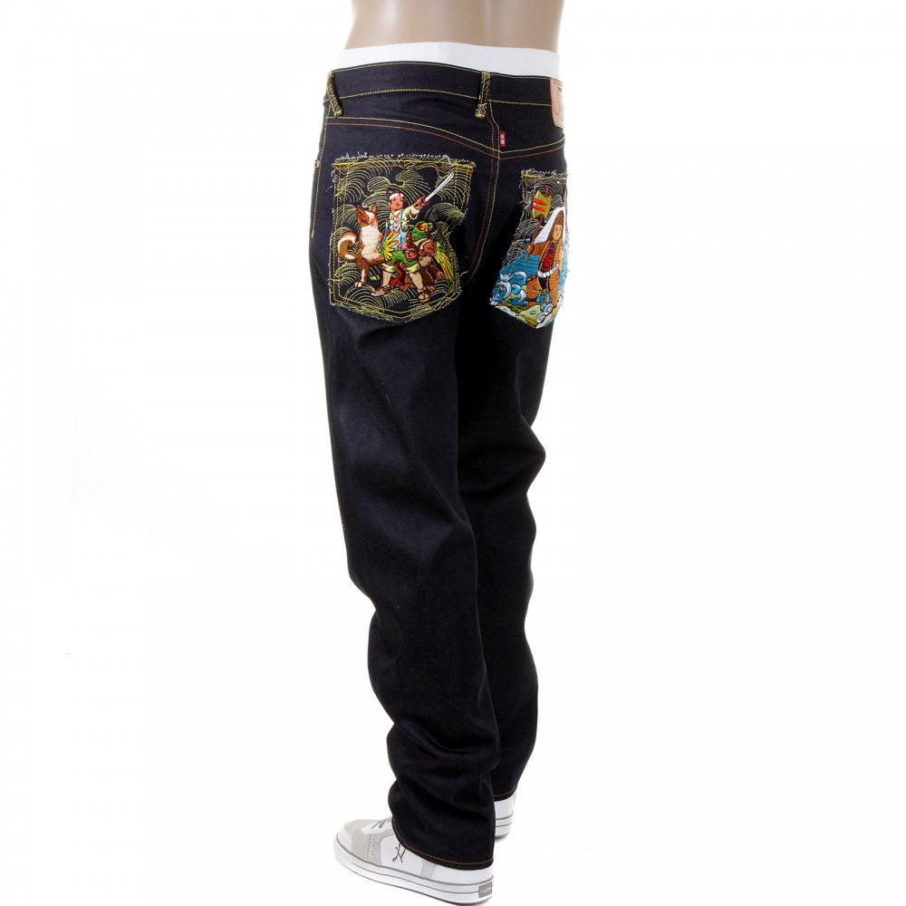Mens Slim Fit Selvedge Dark Indigo Raw Denim Jeans