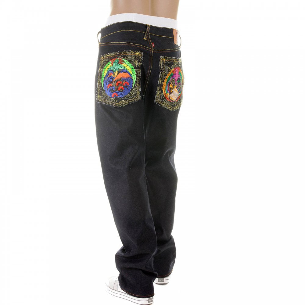 Vintage Cut Dark Indigo Raw Denim Jeans for Men