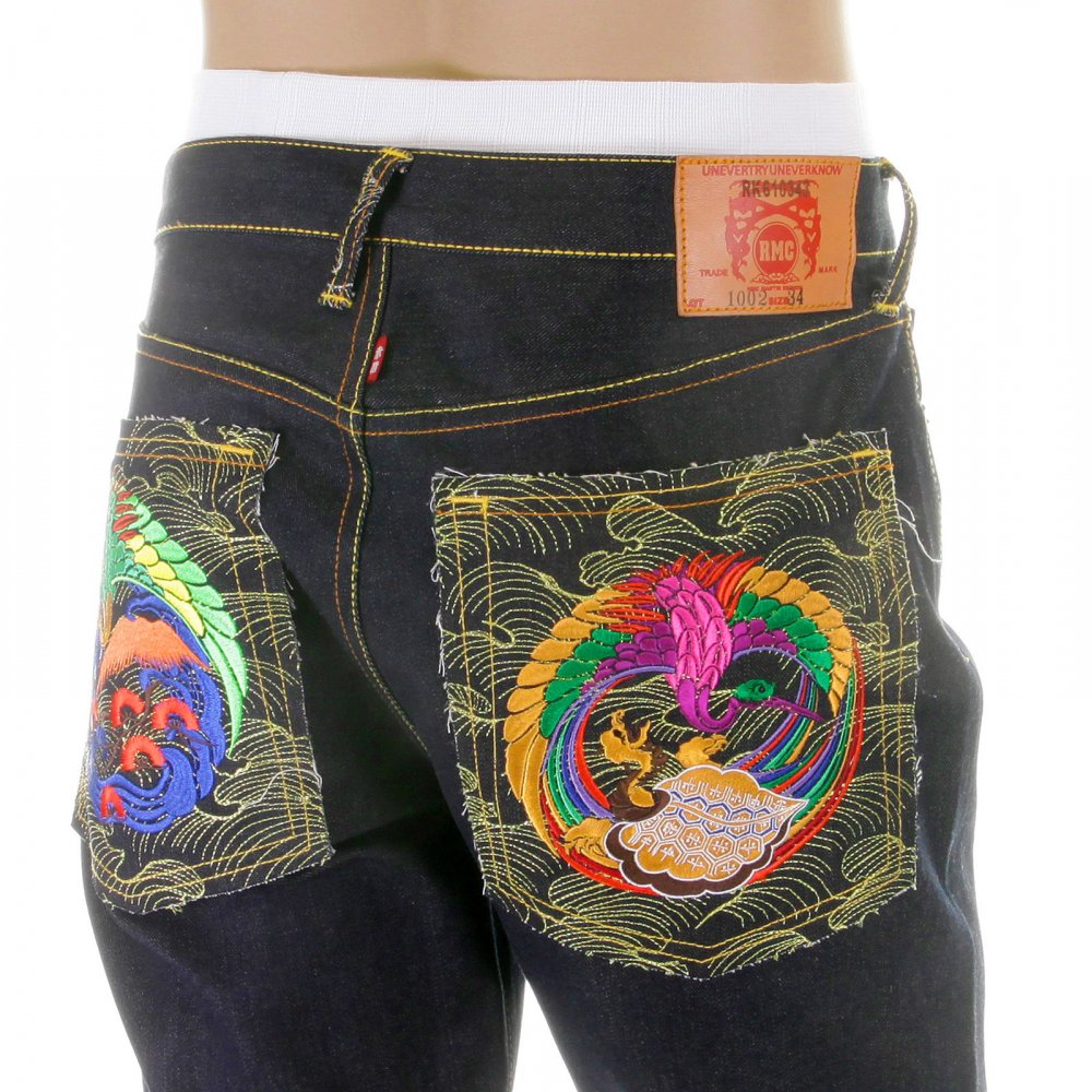 Vintage Cut Dark Indigo Raw Denim Jeans for Men