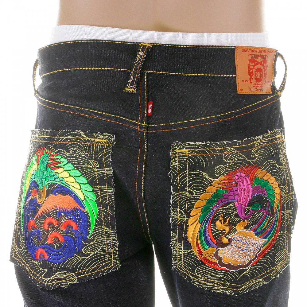 Vintage Cut Dark Indigo Raw Denim Jeans for Men
