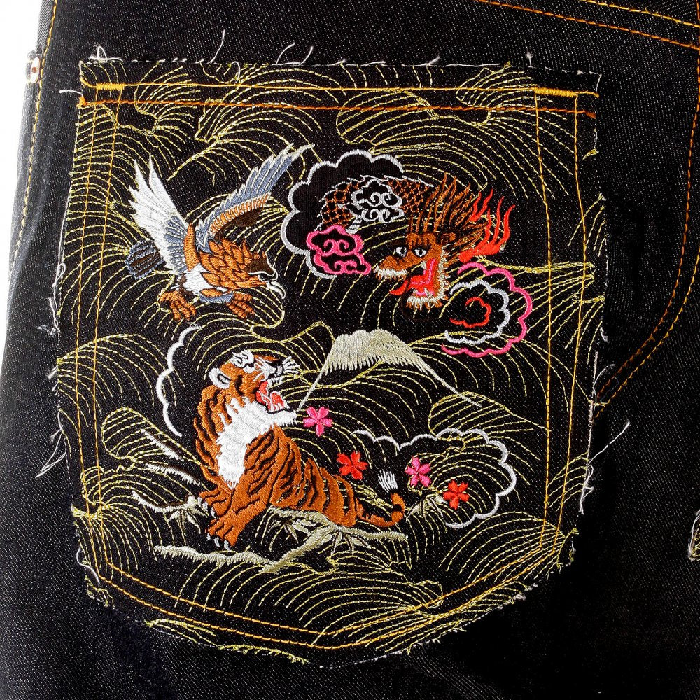 Vintage Cut Dark Indigo Raw Denim Jeans for Men