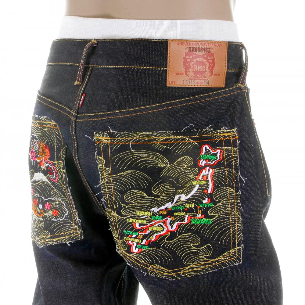 Vintage Cut Dark Indigo Raw Denim Jeans for Men