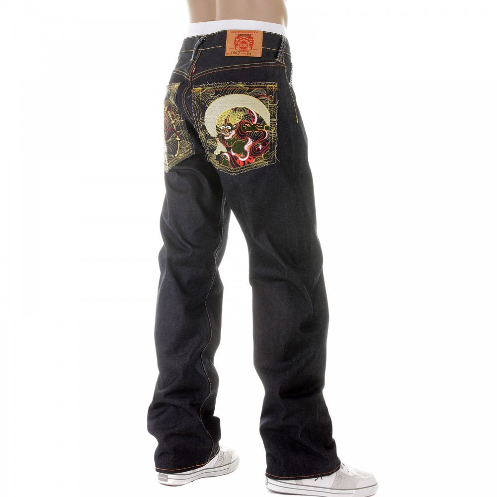 100% Cotton Vintage Cut Selvedge Raw Denim Dark Jeans
