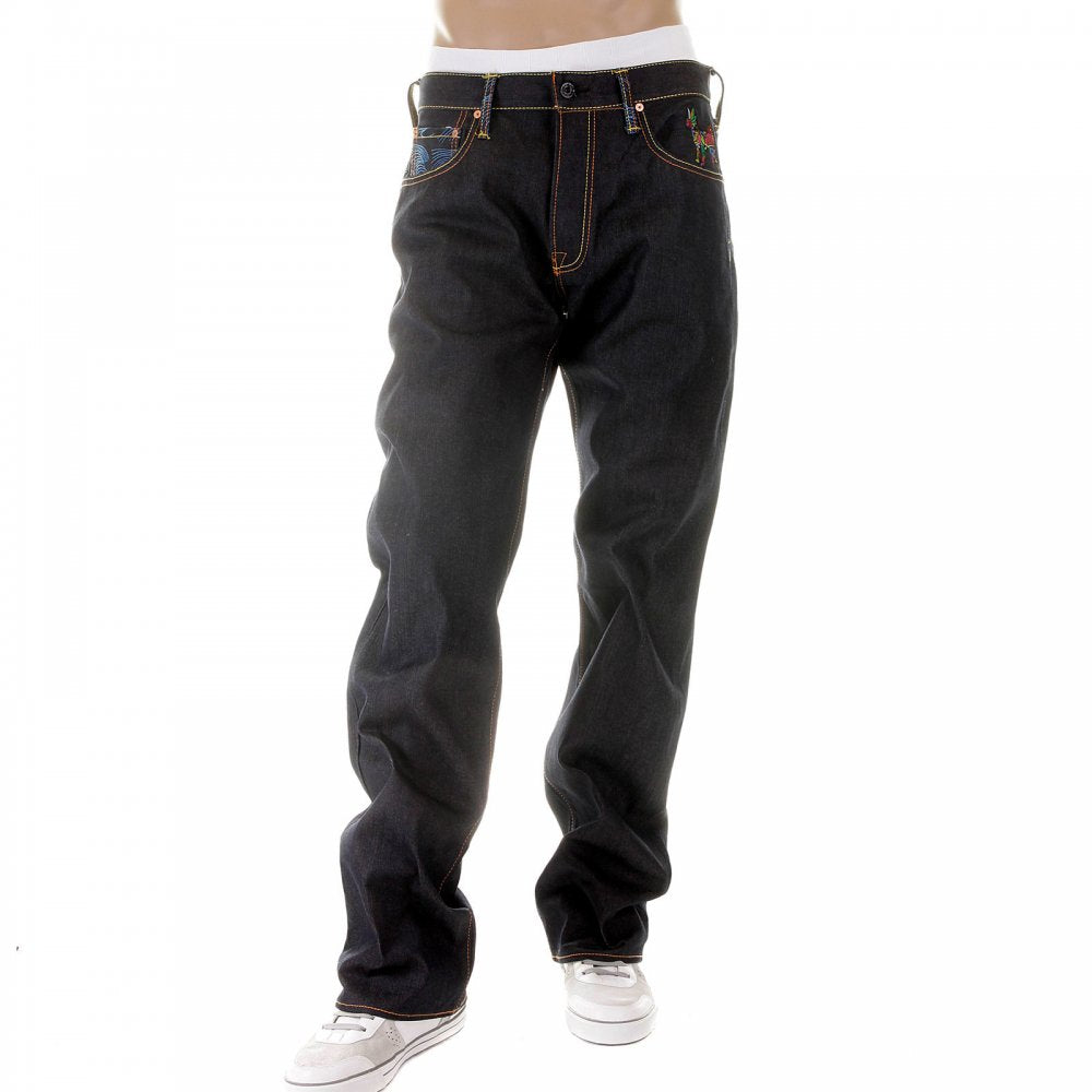 100% Cotton Vintage Cut Selvedge Raw Denim Dark Jeans