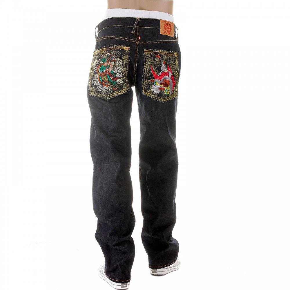 Dark Indigo Raw Denim Jeans for Men in 100% Cotton
