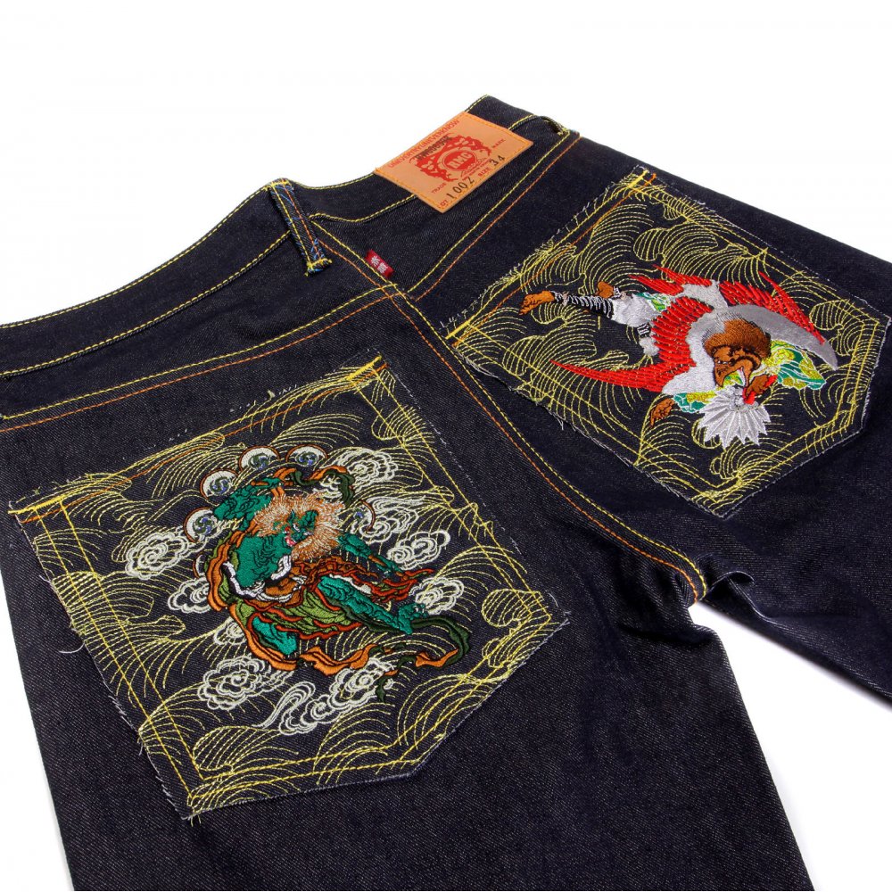 Dark Indigo Raw Denim Jeans for Men in 100% Cotton