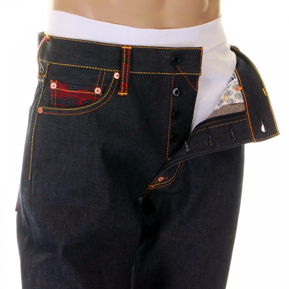 Super Exclusive Design Vintage Cut Dark Indigo Raw Denim Jeans