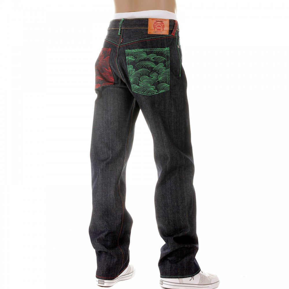 Vintage Cut Dark Indigo Raw Denim Jeans for Men
