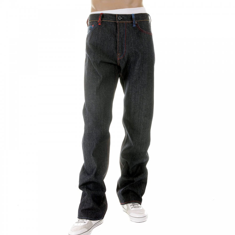 Vintage Cut Dark Indigo Selvedge Raw Denim Mens Jeans