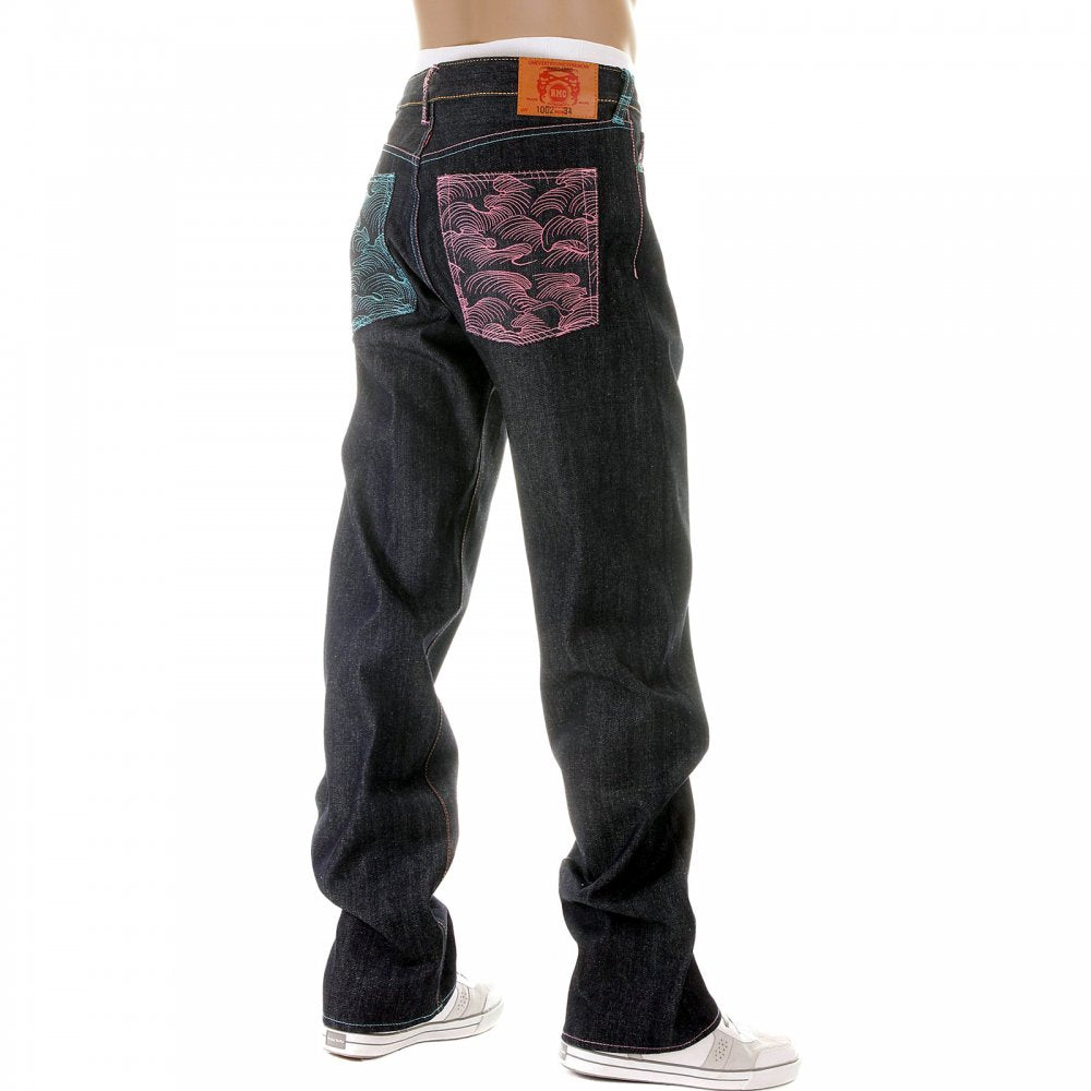 Mens Selvedge Vintage Cut Dark Indigo Raw Denim Jeans