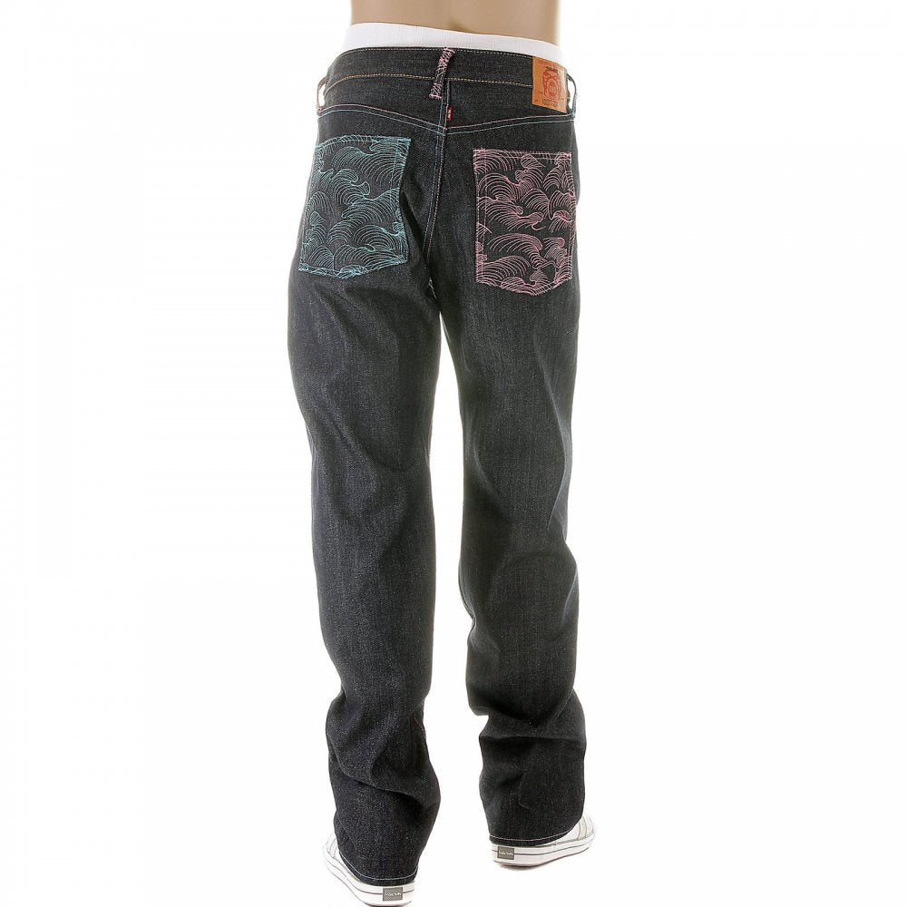 Mens Selvedge Vintage Cut Dark Indigo Raw Denim Jeans