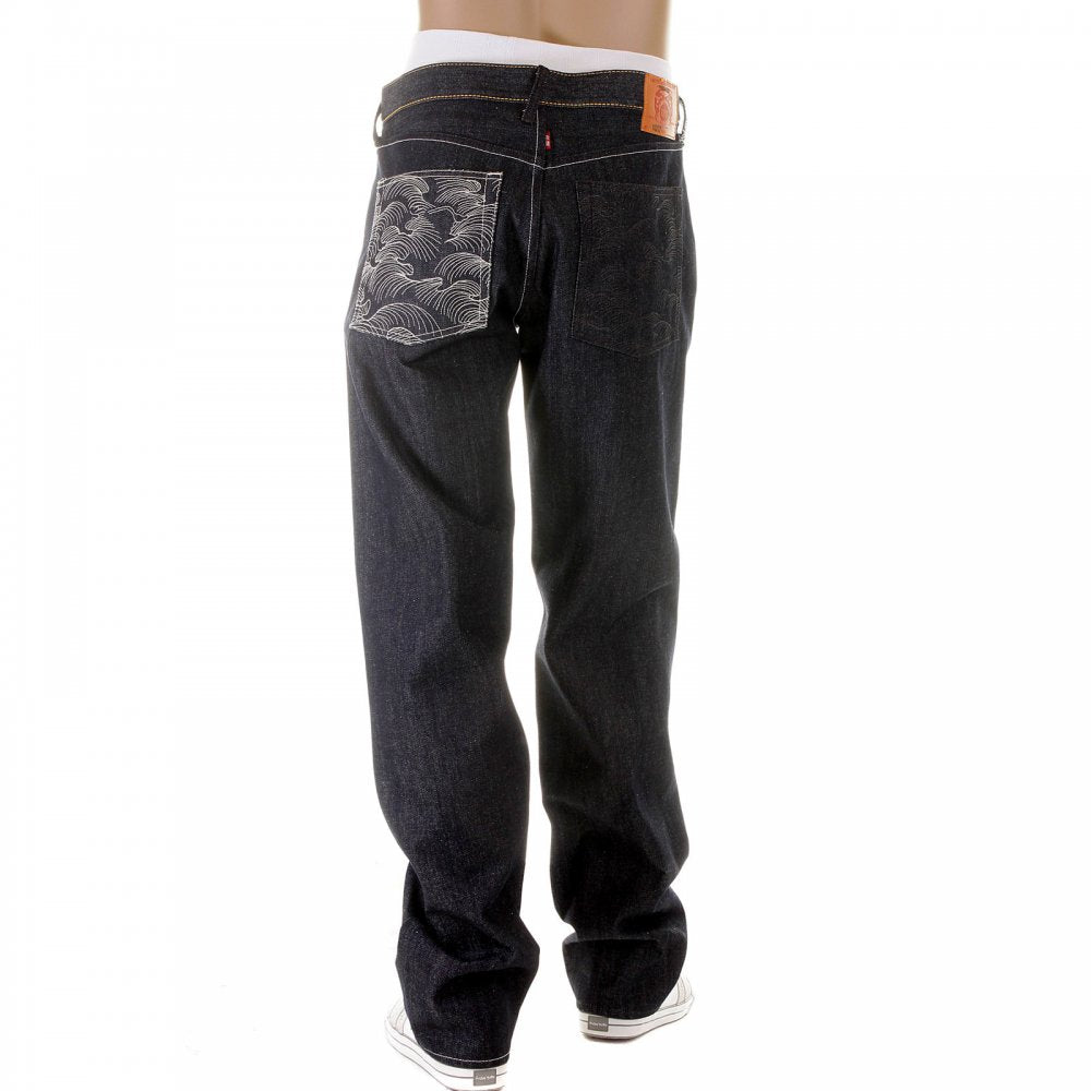 Dark Indigo Raw Denim Jeans with Vintage Cut