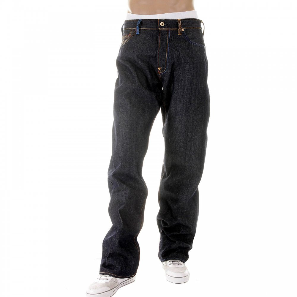 Vintage Cut House Selvedge Dark Indigo Raw Denim Jeans for Men