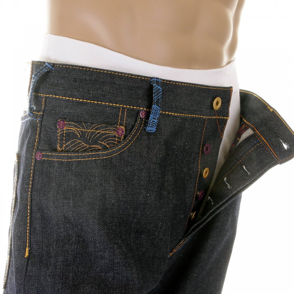 Vintage Cut House Selvedge Dark Indigo Raw Denim Jeans for Men