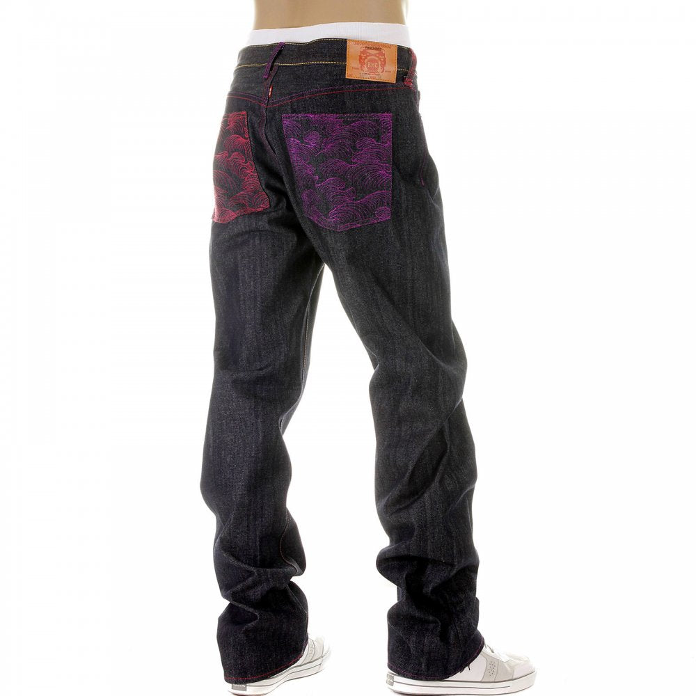 Mens Vintage Cut Dark Indigo Raw Denim Jeans