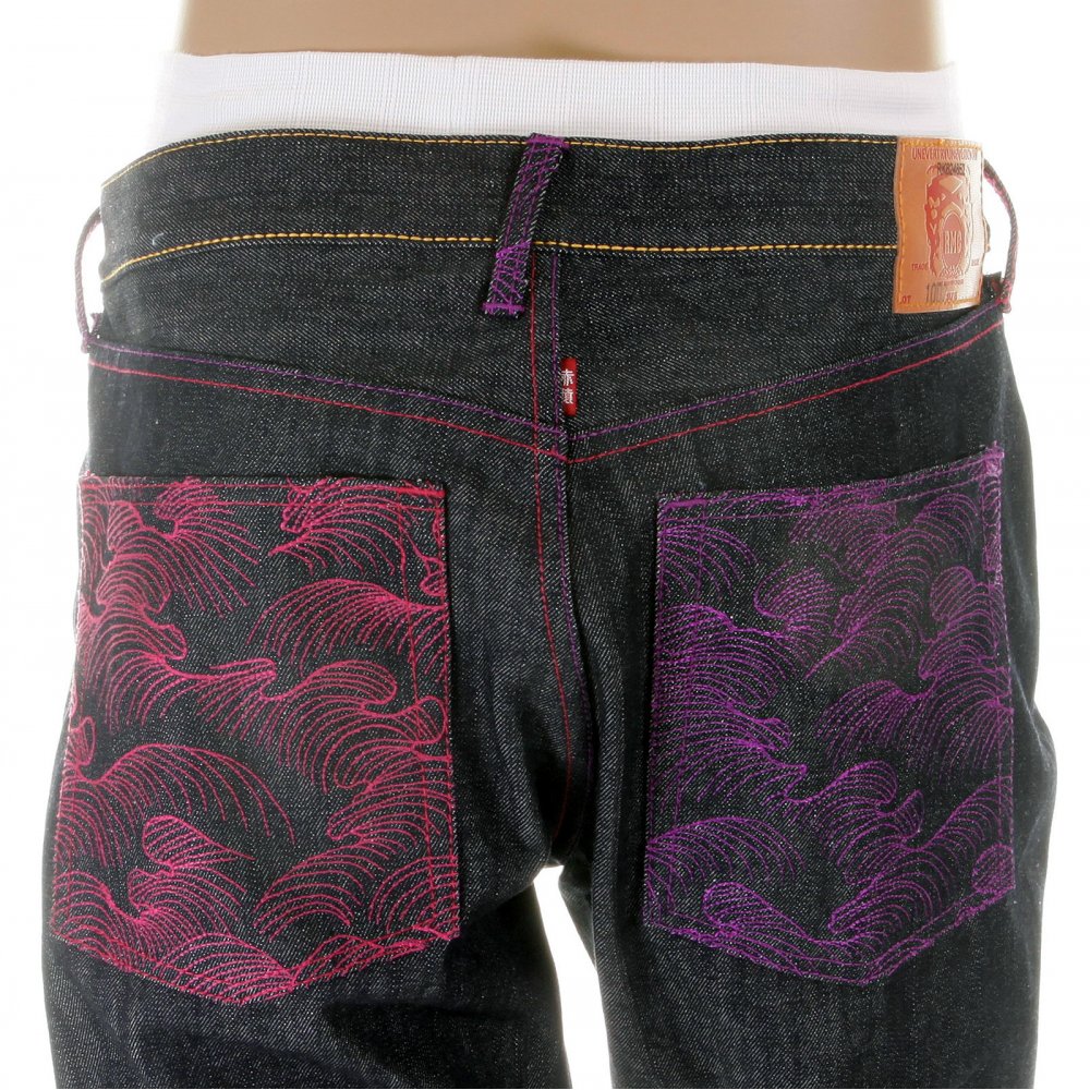 Mens Vintage Cut Dark Indigo Raw Denim Jeans