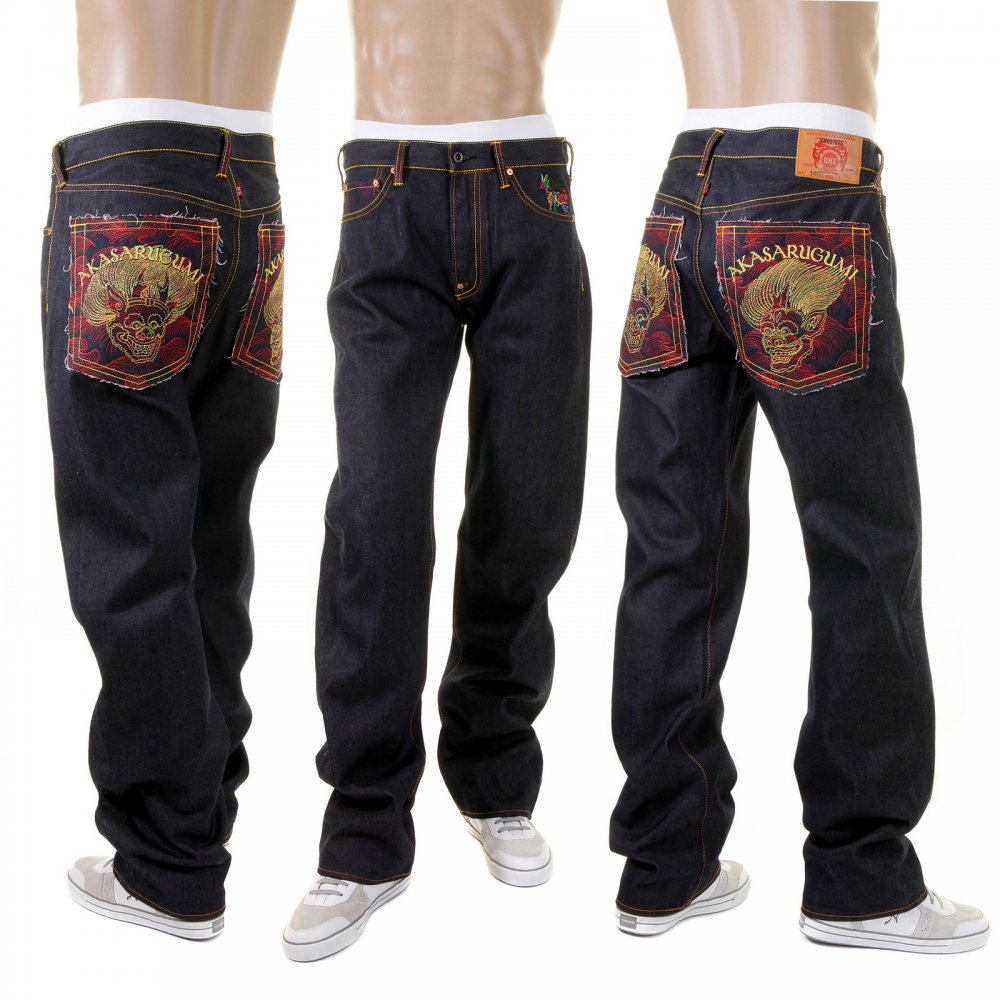 Cotton Vintage Cut House Selvedge Dark Indigo Raw Denim Jeans