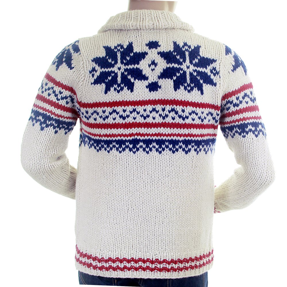 Shetland Wool Ecru Full Zip Front Cardigan Chunky Knitwear
