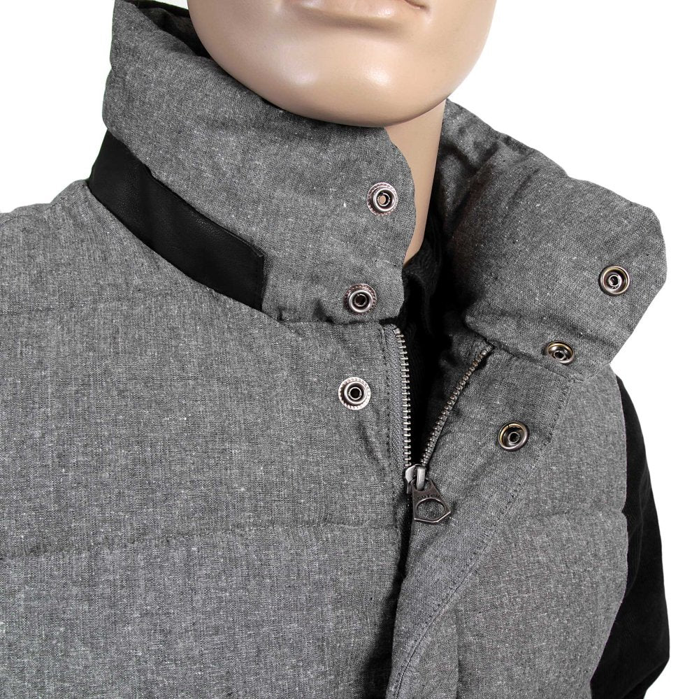 Zipped Grey Blue Marl Regular Fit Padded Gilet