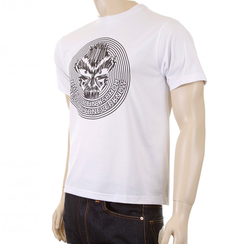 Mens White Cyber Monkey Crew Neck Regular Fit T-shirt