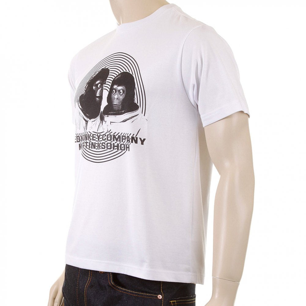 Mens White Crew Neck Regular Fit T-shirt with Short Sleeve