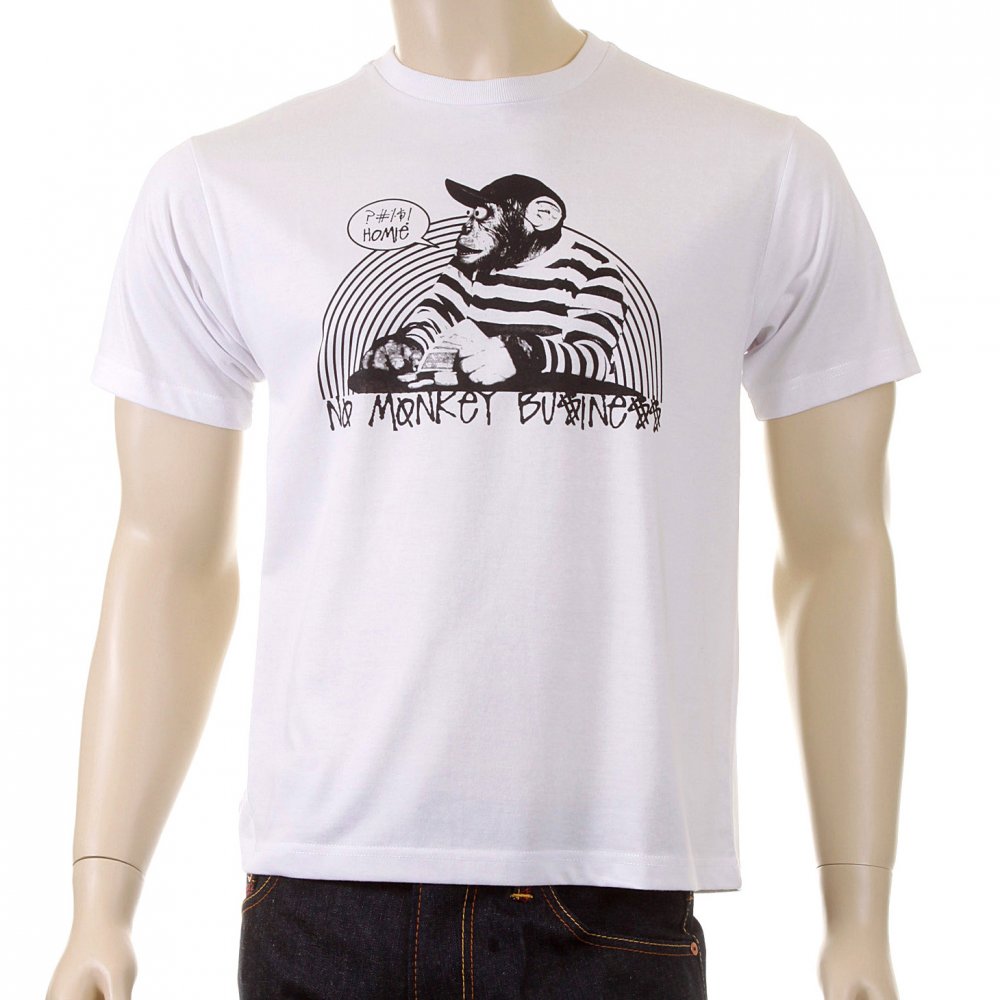 Mens White Short Sleeve Regular Fit T-shirt with Crew Neck