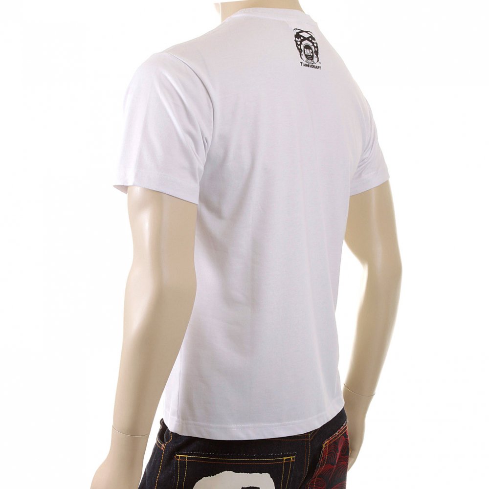 Mens White Short Sleeve Regular Fit T-shirt with Crew Neck
