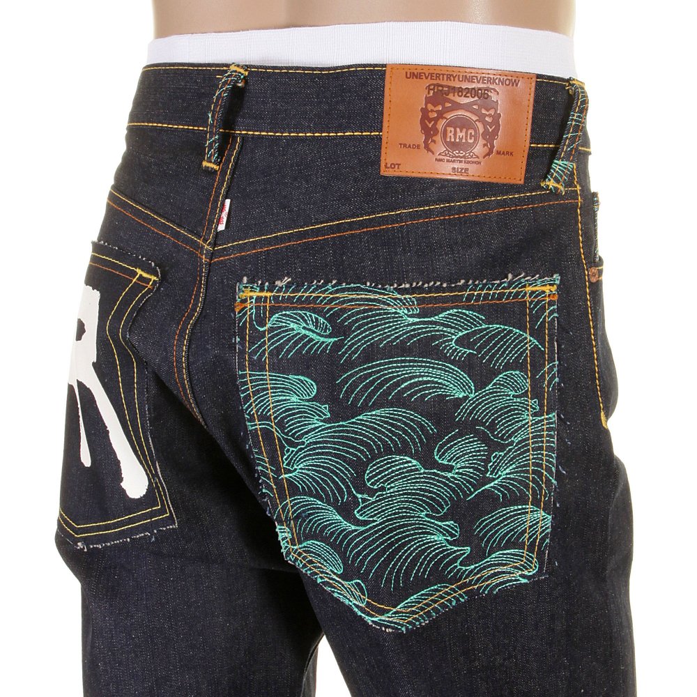 Rock n Roll Slim Cut Dark Indigo Raw Denim Jeans for Men