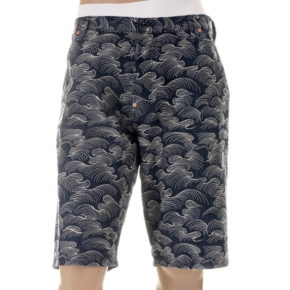 Shop for Mens Denim Shorts with White Embroidery