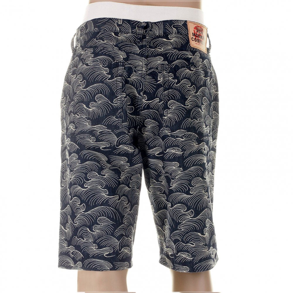 Shop for Mens Denim Shorts with White Embroidery