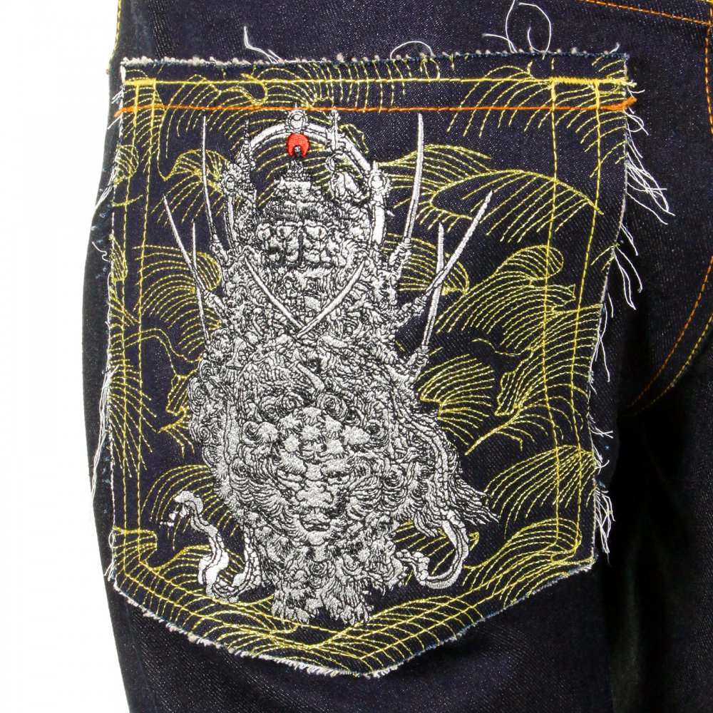 Mens Vintage Cut Dark Indigo Raw Denim Jeans
