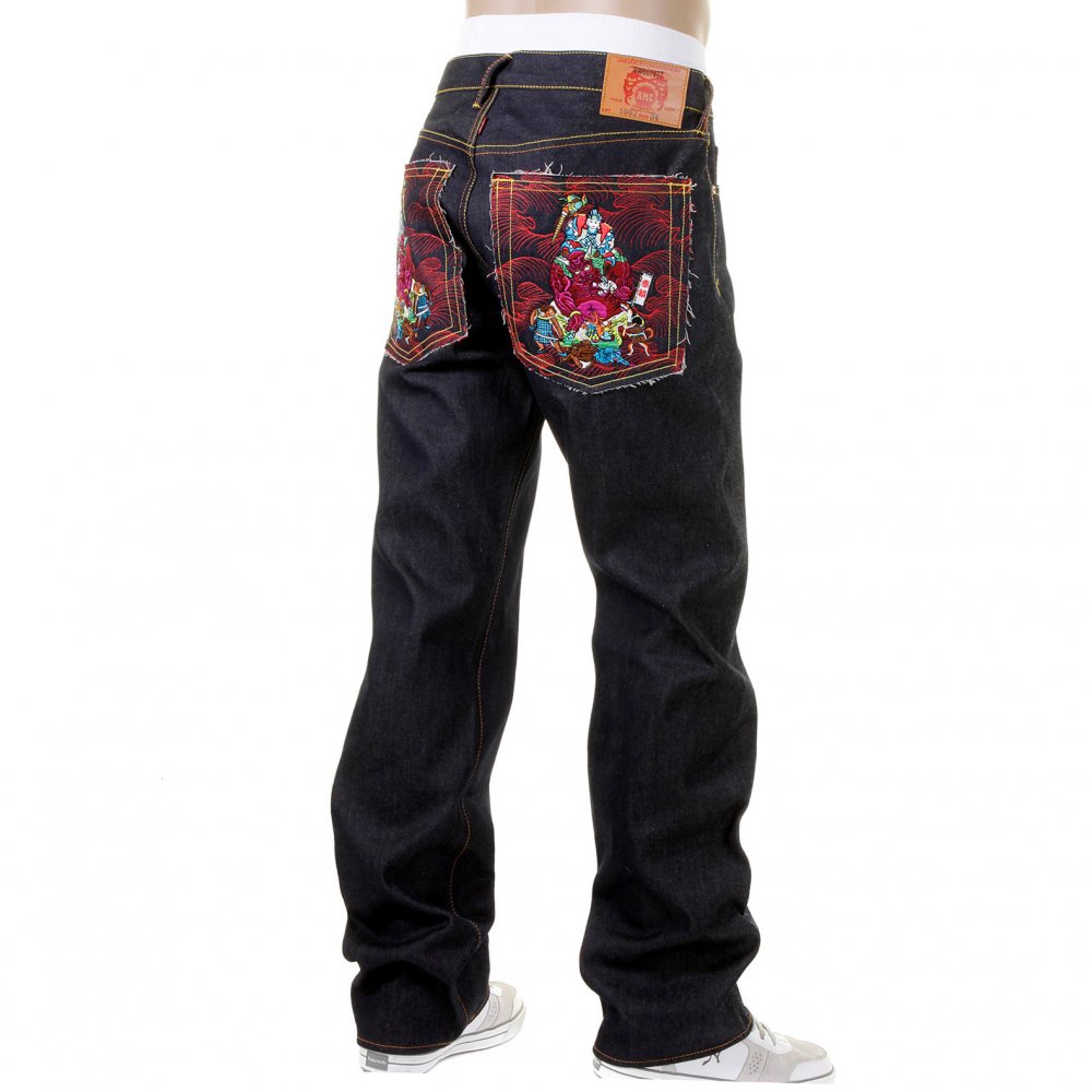 Vintage Cut Dark Indigo Selvedge Raw Denim Jeans for Men