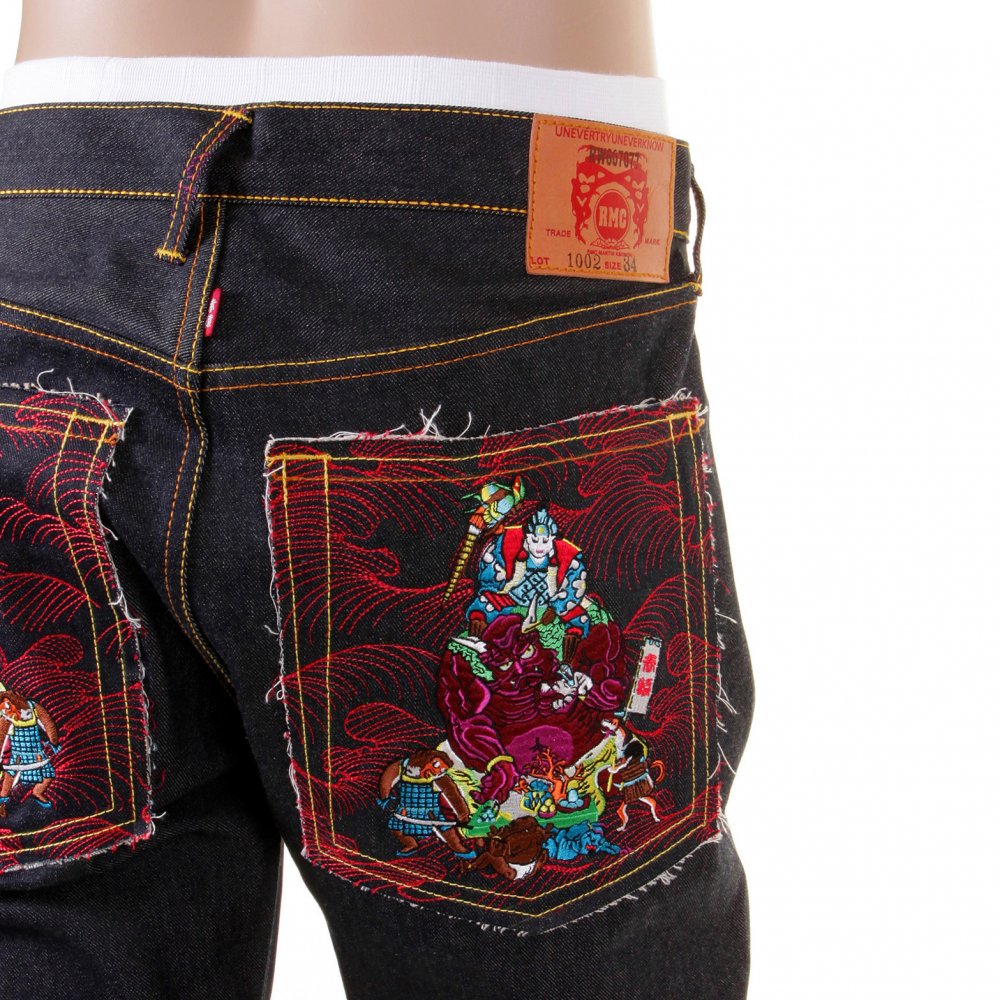 Vintage Cut Dark Indigo Selvedge Raw Denim Jeans for Men