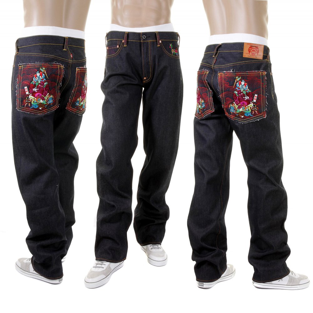 Vintage Cut Dark Indigo Selvedge Raw Denim Jeans for Men