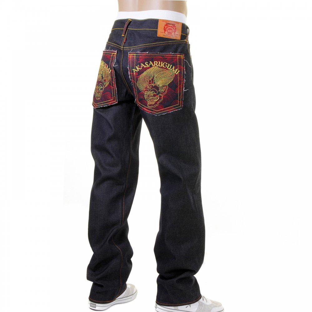 Cotton Vintage Cut House Selvedge Dark Indigo Raw Denim Jeans