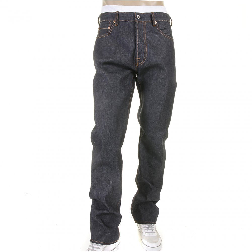 Red and Blue Selvedge Dark Indigo Raw Denim Jeans
