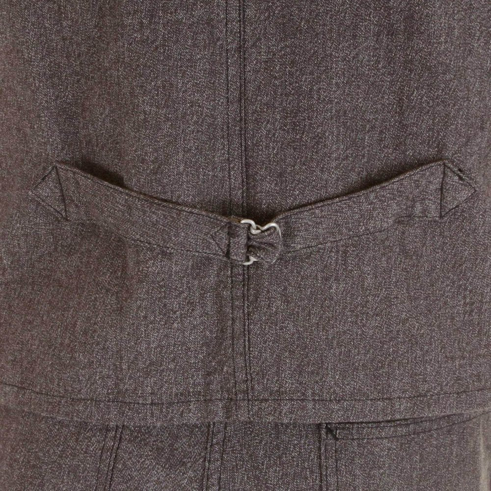 Fiction Romance Vintage Cut Grey Black Covert Engineer Work Waistcoat Vest for Men SC12243