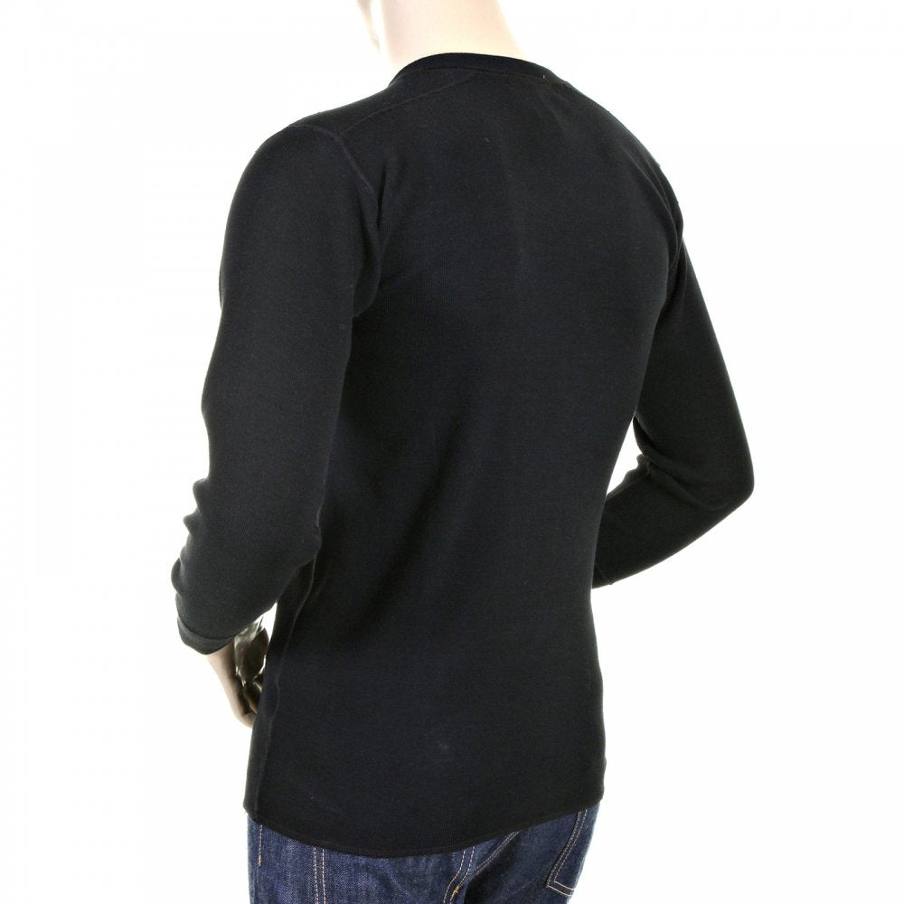 Mens Black Henley Neck Long Sleeve Fiction Romance Regular Fit Long Sleeve T-shirt SC65293