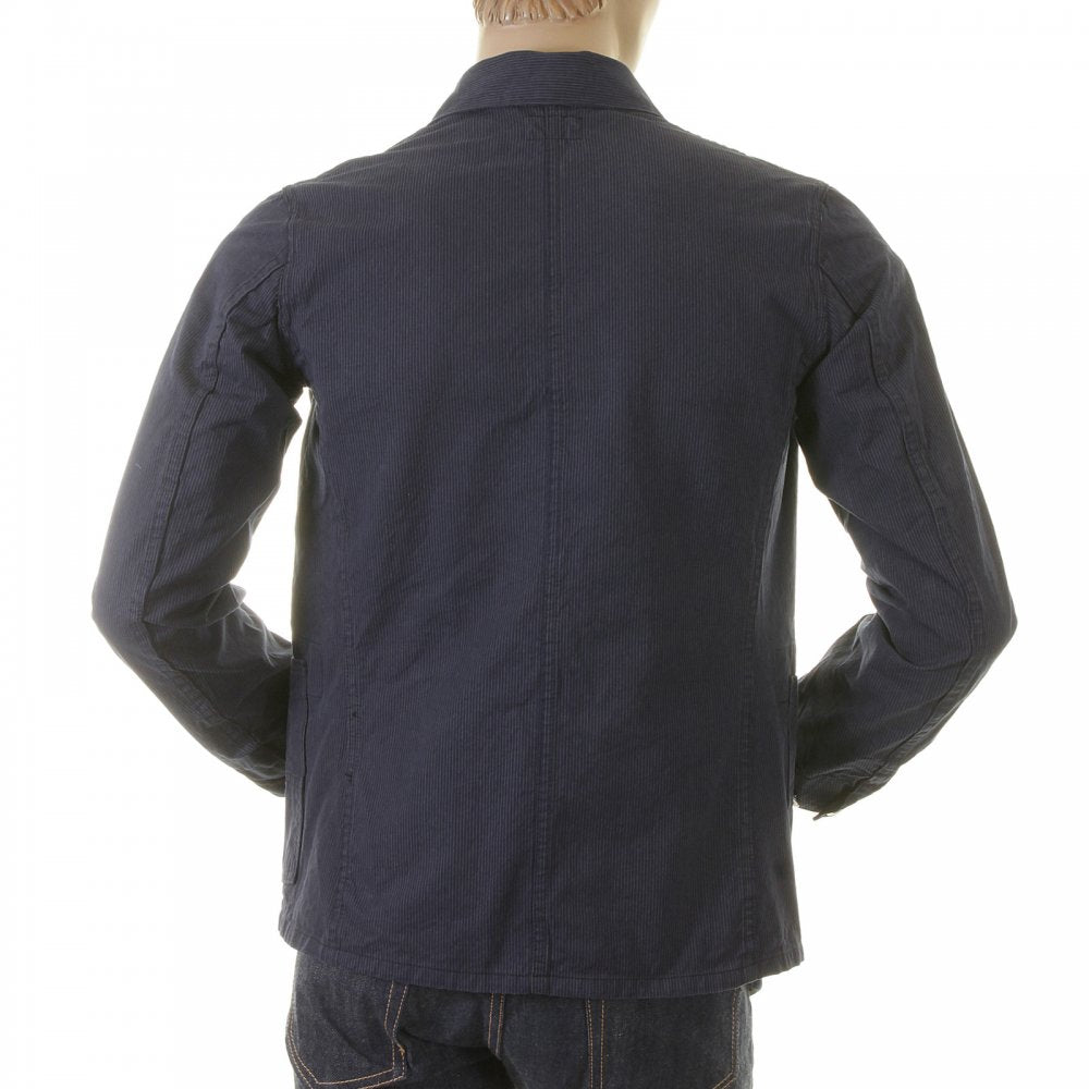 Mens Pinstriped Vintage Cut Regular Fit USA Made Work Jacket in Navy SC12455