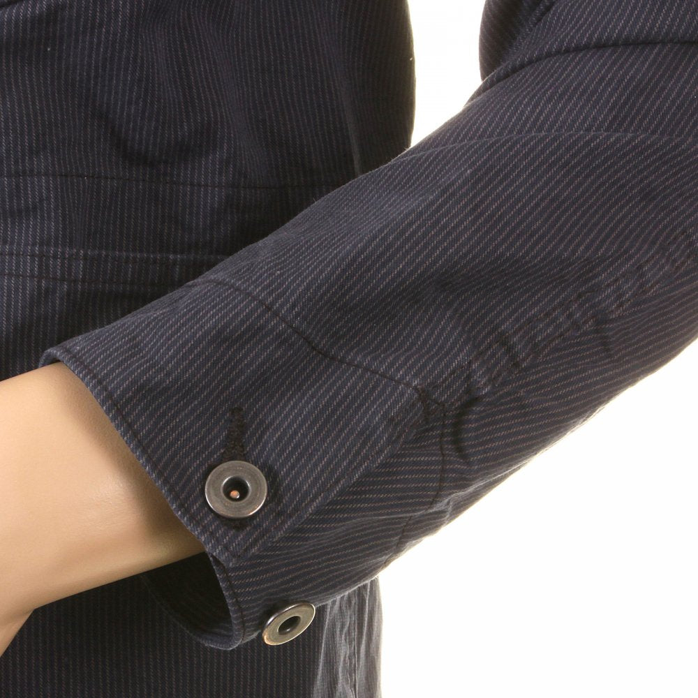 Mens Pinstriped Vintage Cut Regular Fit USA Made Work Jacket in Navy SC12455