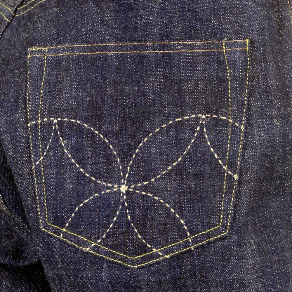 Mens Hawaiian Vintage Cut Navy None Wash Raw Japanese Selvedge Denim Jeans SC40401N