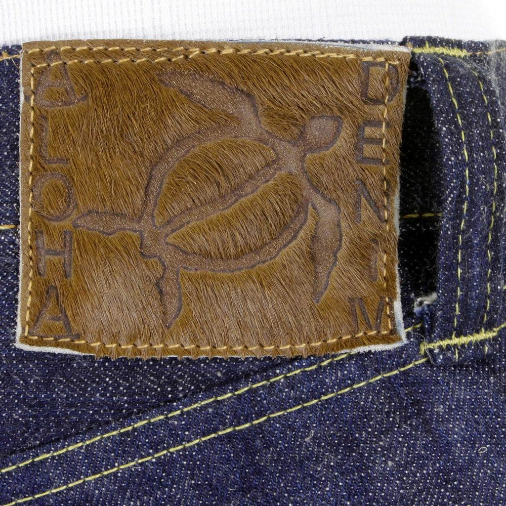 Mens Hawaiian Vintage Cut Navy None Wash Raw Japanese Selvedge Denim Jeans SC40401N